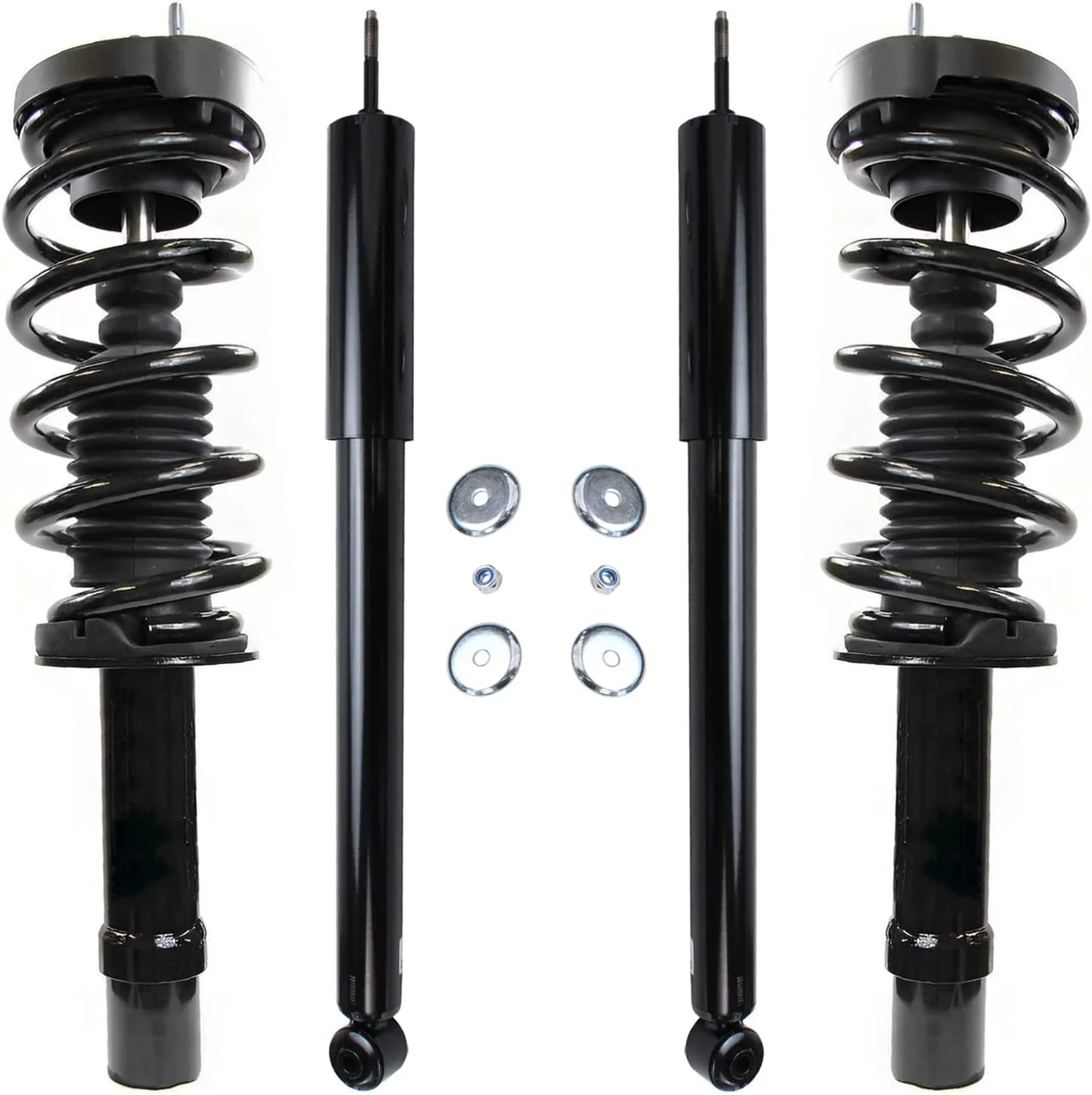Detroit Axle - AWD Struts Shock Absorbers for 12-19 Chrysler 300 Dodge Charger 3.6L Front 2 Complete Strut w/Coil Spring 2 Rear Shock Absorbers 2013 2014 2015 2016 2017 2018 Replacement Ready