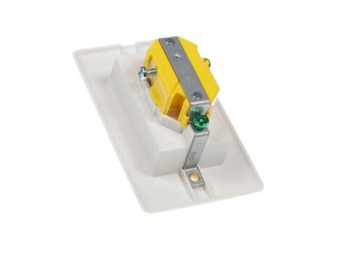 Hubbell RR201CHWTR Clock Hanger Recessed Receptacle