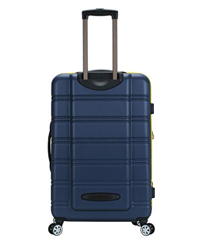 Rockland Melbourne Hardside Expandable Luggage with Spinner Wheels, Blue, Checked Large 28