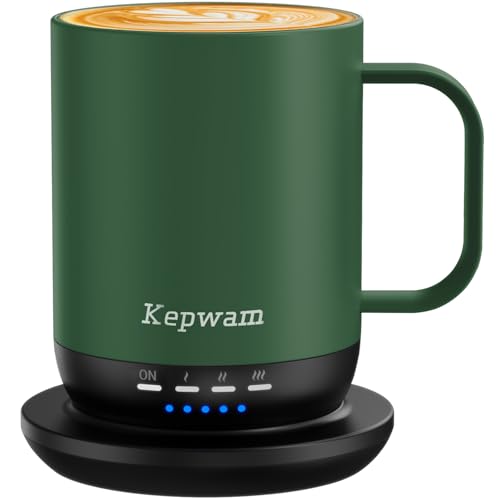 Self Heating Coffee Mug T1-16oz Fast Heating & Ultra Long-Lasting Battery Life, Heated Coffee Mug Up to 149℉ - Touch & App Controlled Coffee Mug, Birthday Gifts for Women and Men