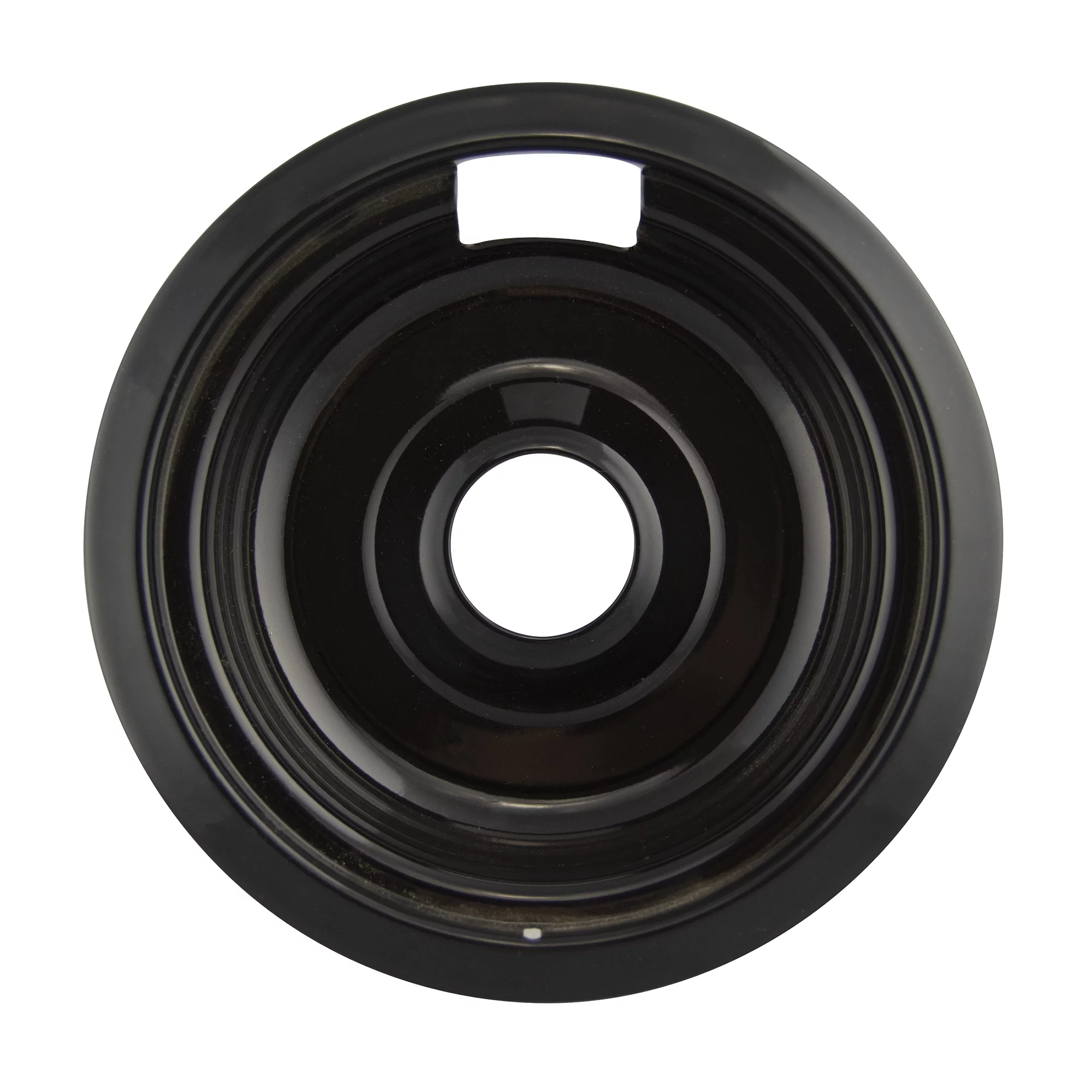 Range Kleen P109104XH Heavy Duty Style F Black Porcelain 4 Piece Drip Bowl