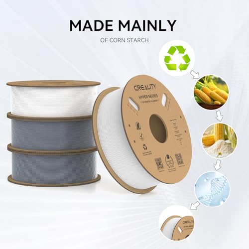 Creality Hyper PLA Filament 1.75mm, 30-600mm/s High Speed 3D Printer Filament, Dimensional Accuracy +/-0.02mm, Fit Most FDM 3D Printers, 4 Pack 1kg Spool(2.2lbs), Black & White