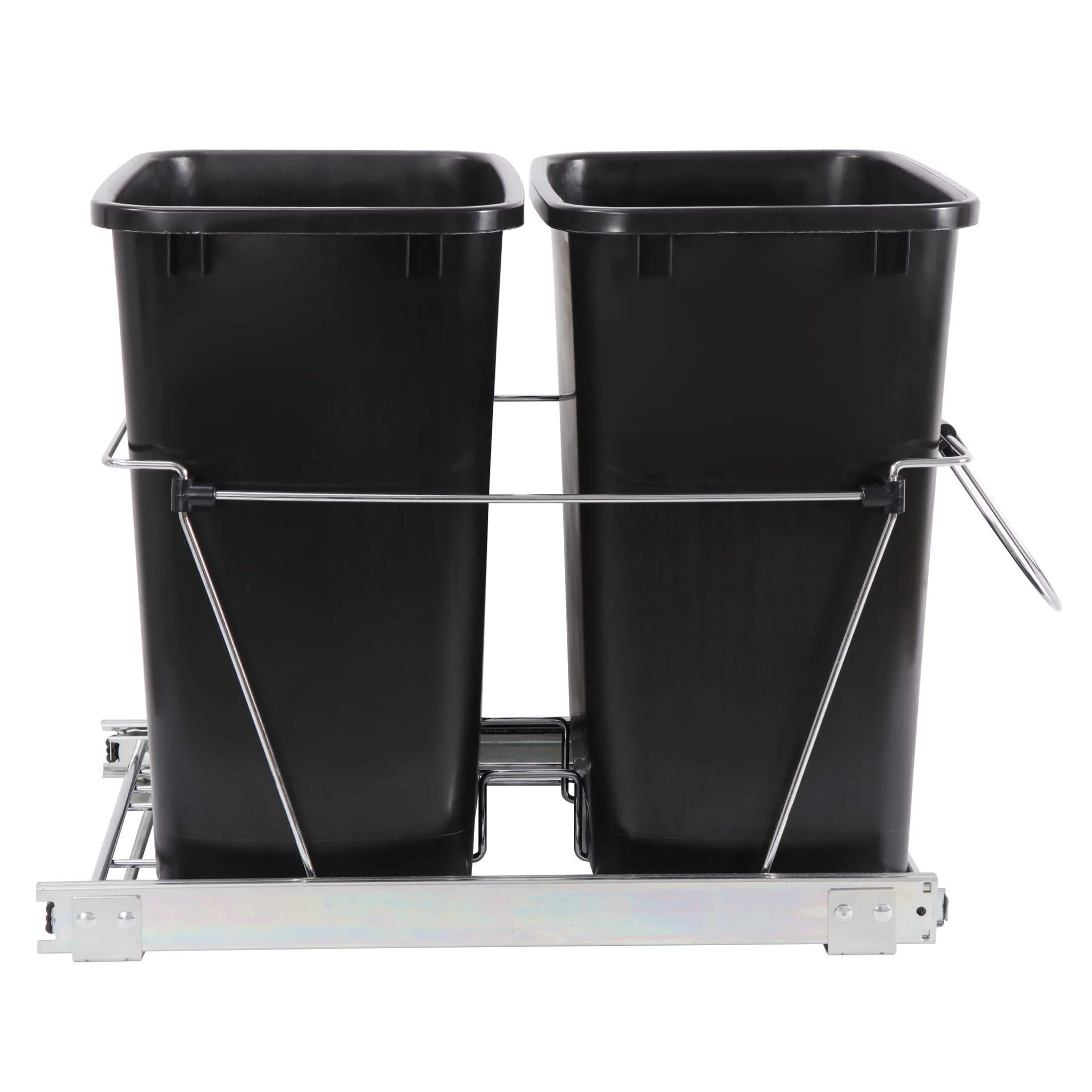 HomGarden Dual 35Qt Pullout Trash Garbage Can, 8.7Gal Capacity Under Kitchen Cabinet