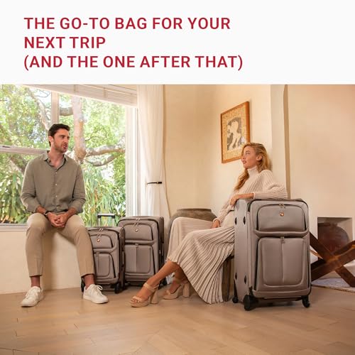 SwissGear Sion Softside Expandable Roller Luggage, Teal, 3 Piece Set (21/25/29)