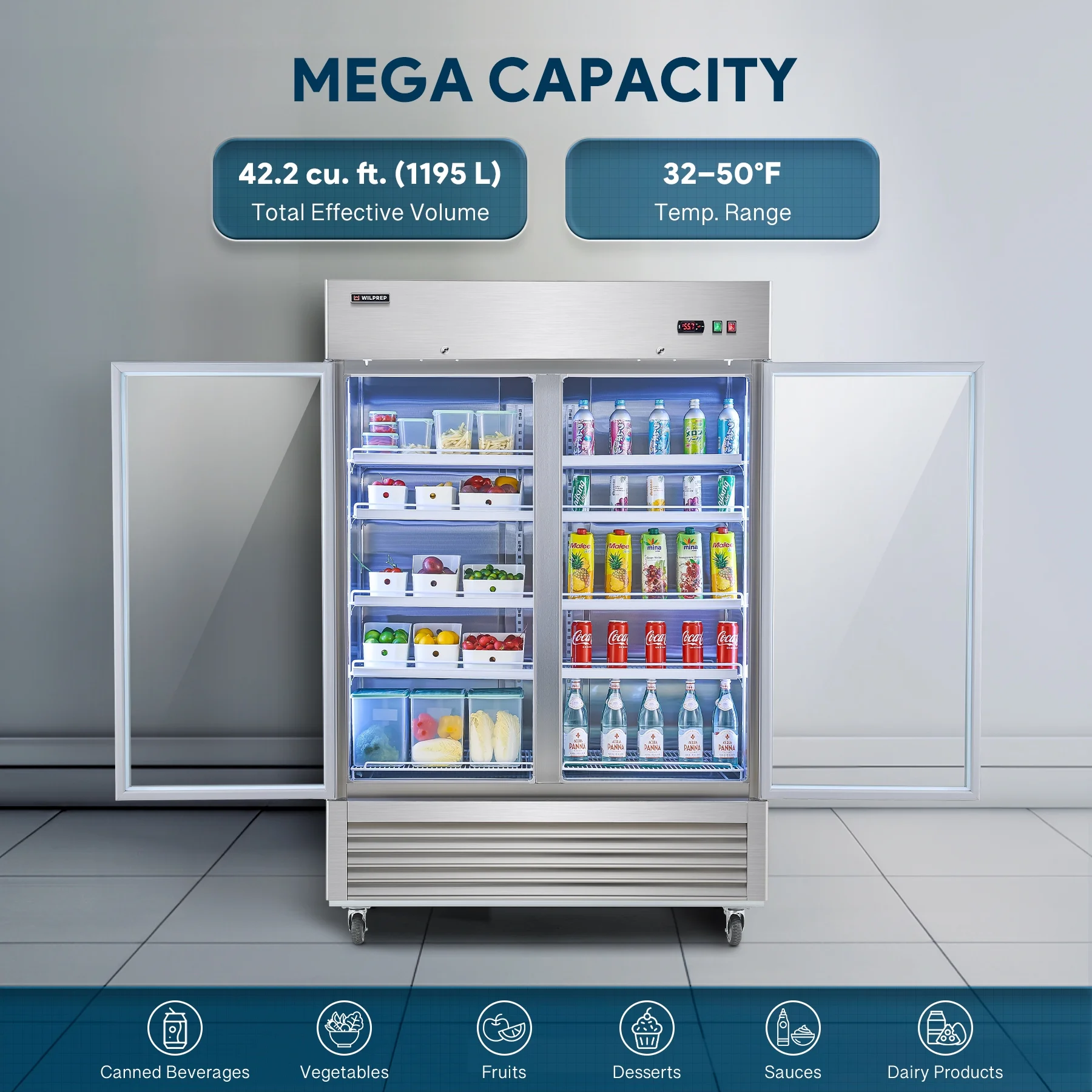 WILPREP Commercial Refrigerator, 54