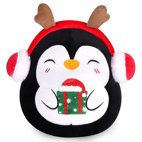 Christmas Stuffed Animals- 8 Inch Reindeer Plush Cute Stuffed Toys, Soft Deer Stuffy Reindeer for Kids, Holiday Home Decorations