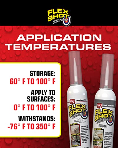 Flex Shot Rubber Adhesive Sealant Caulk, 8-oz, White