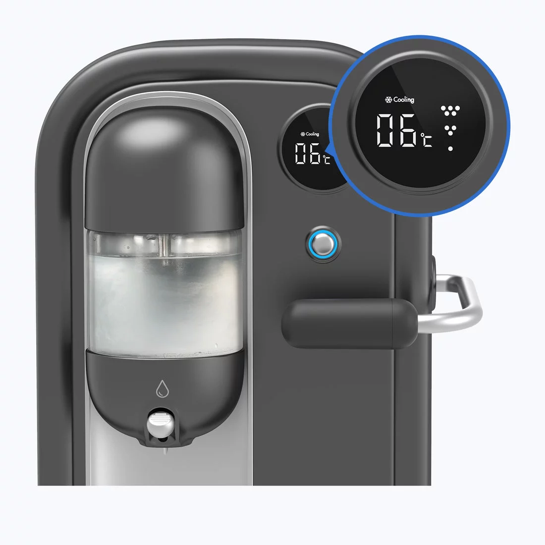 GLACIER FRESH Cold Soda Maker with LED Display Sparkling Water Maker with 1.6L Water Tank  （not included CO2 cylinder）