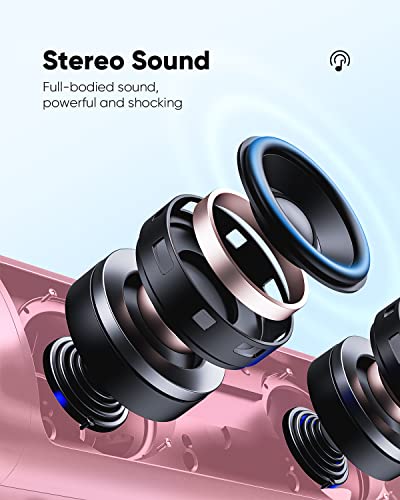 Bluetooth Speaker with HD Sound, Portable Wireless, IPX5 Waterproof, Up to 20H Playtime, TWS Pairing, BT5.3, for Home/Party/Outdoor/Beach, Electronic Gadgets, Birthday Gift (Black)