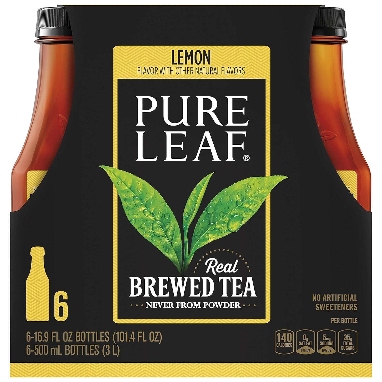 Generic Pure.Leaf Variety Pack - 6 Flavors - 16.9 Fl Oz 6 Bottles - Pack of 36 - Peach, Raspberry, Lemon, Extra Sweet, Unsweetened and Green Tea