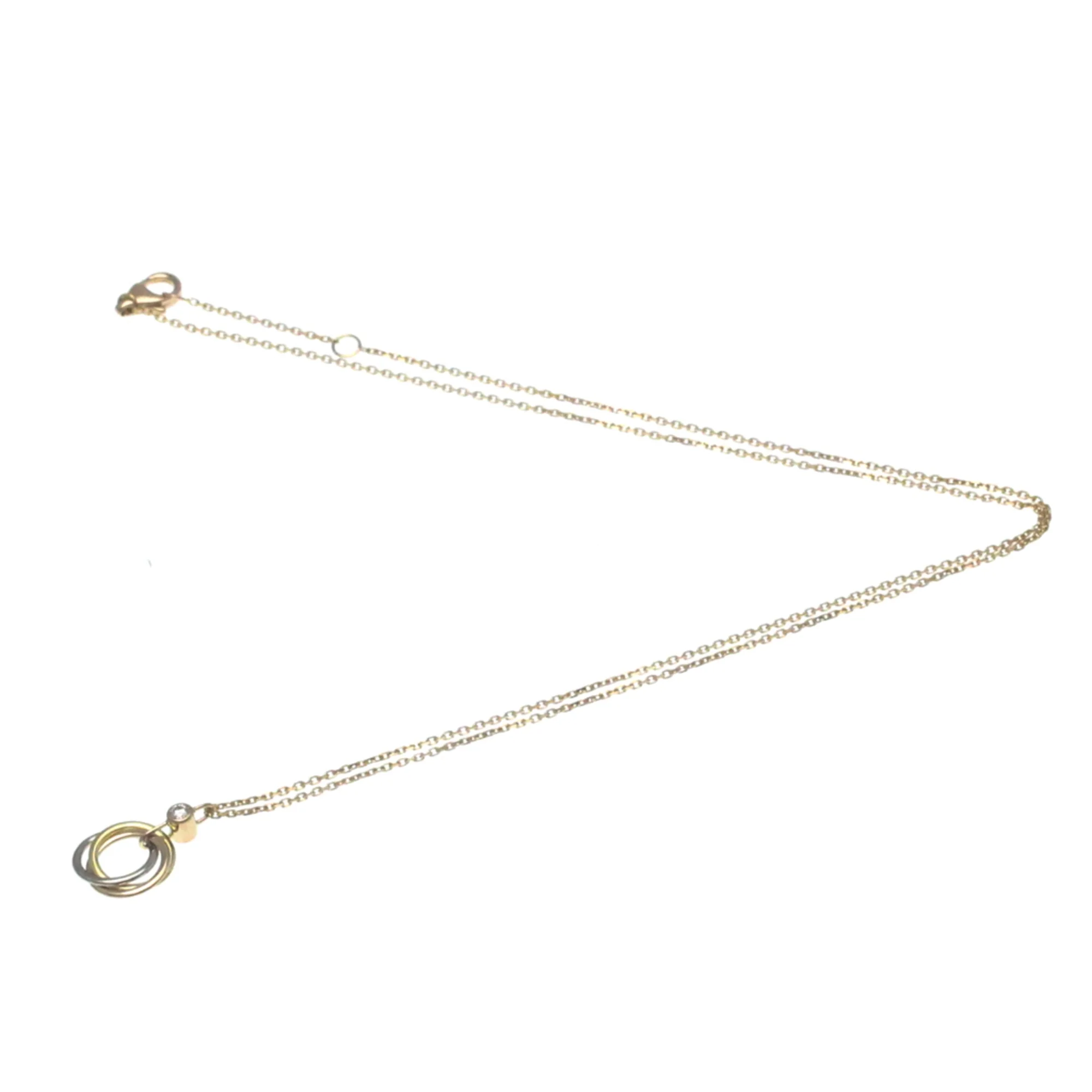 Pre-Owned Cartier Trinity De Cartier B7223500 Pink Gold (18K),White Gold (18K),Yellow Gold (18K) Diamond Men,Women Fashion Pendant Necklace Carat/0.04 (Gold) (Good)