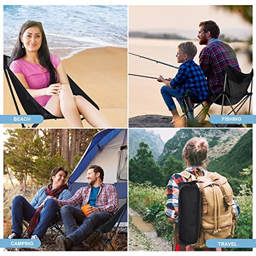 YSSOA Removable Footrest Reclining Camping Chair, 1-Pack, Black