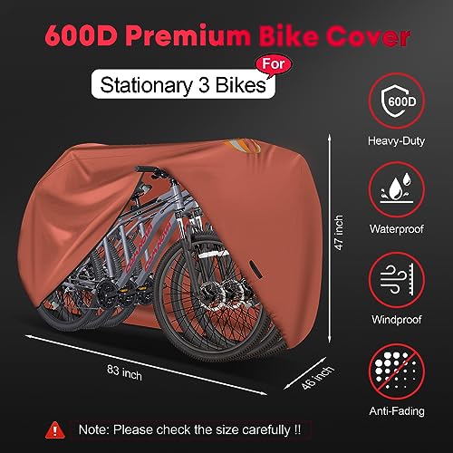 Comnova Bike Cover for Transport 2 Bikes - Outdoor Bike Covers for 2 Bikes on Rear Bike Rack Transport Waterproof & Heavy Duty, 600D Bicycle Rack Covers for 2 Bikes on Car Hitch Travel Storage