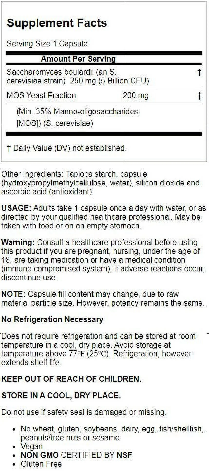 Jarrow Formulas, Inc. Vegan Saccharomyces Boulardii + Mos