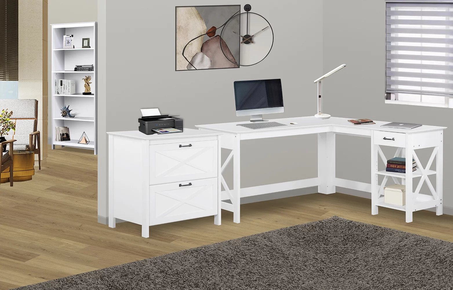 Saint Birch Liam Wood White 2-Drawer File Cabinet