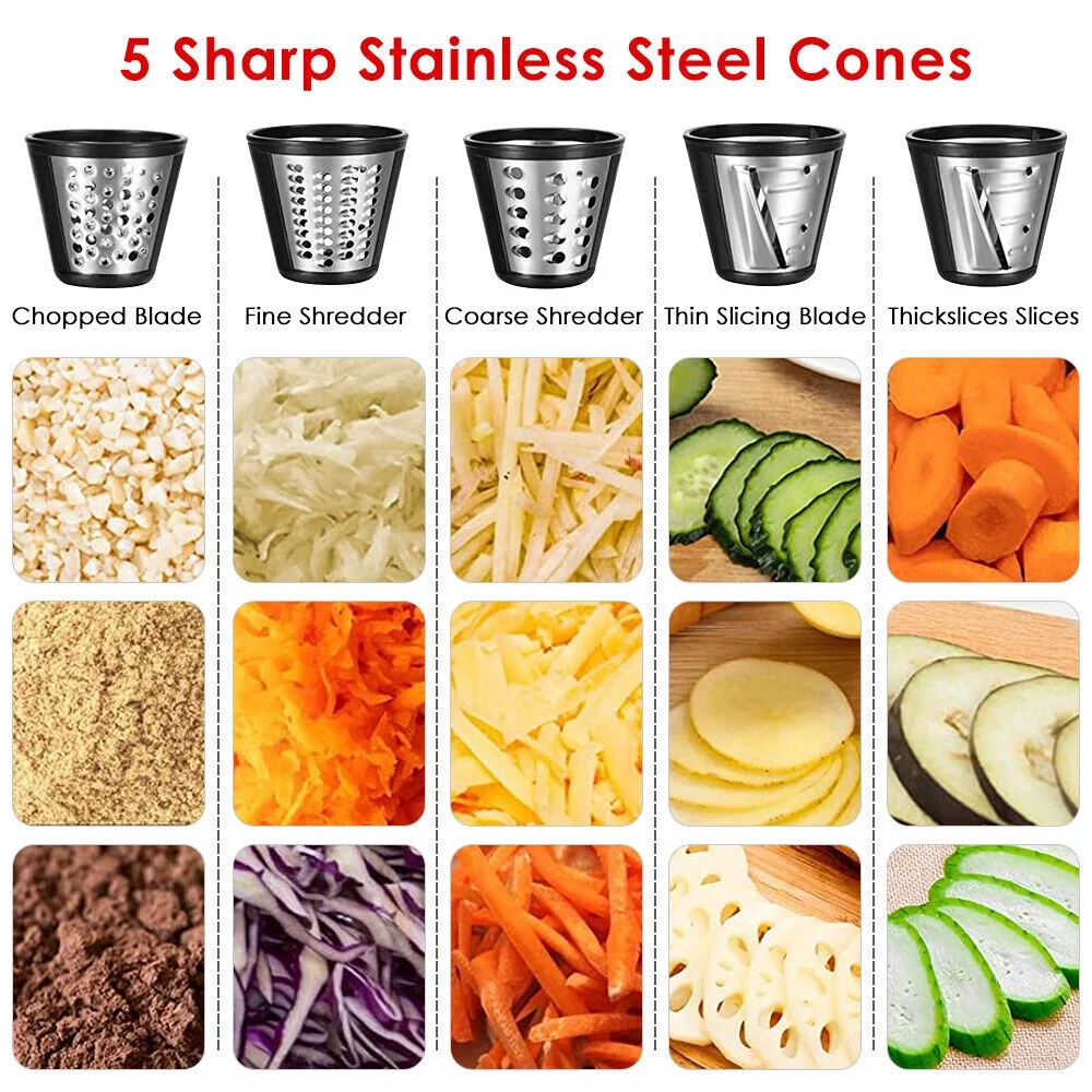 Jahy2Tech  Electric Cheese Grater, Salad Maker Electric Slicer Shredder, Graters, Chopper