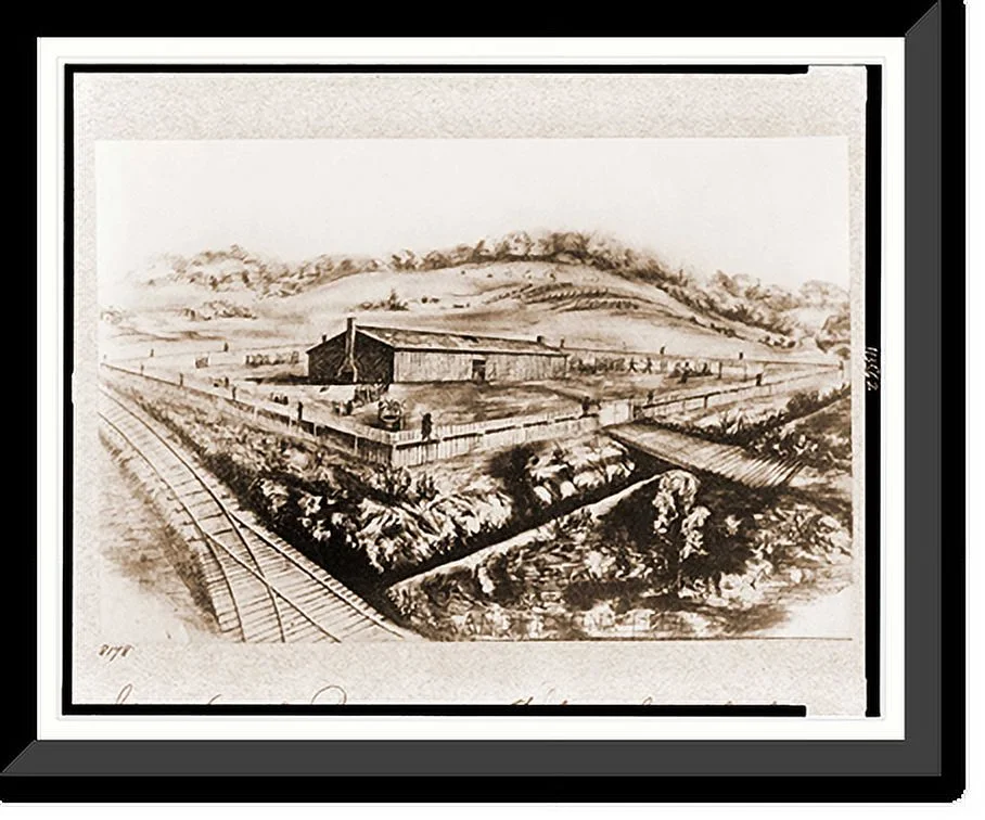 Historic Framed Print, Stockade and prison at Cahawba sic Alabama, 17-7/8