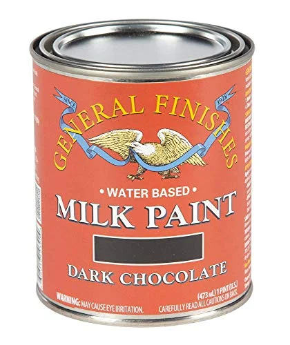 General Finishes Water Based Milk Paint, 1 Pint, Dark Chocolate