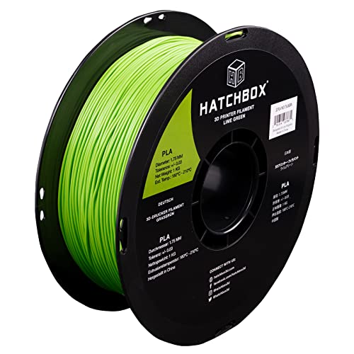 HATCHBOX 1.75mm Black PLA 3D Printer Filament, 1 KG Spool, Dimensional Accuracy +/- 0.03 mm, 3D Printing Filament