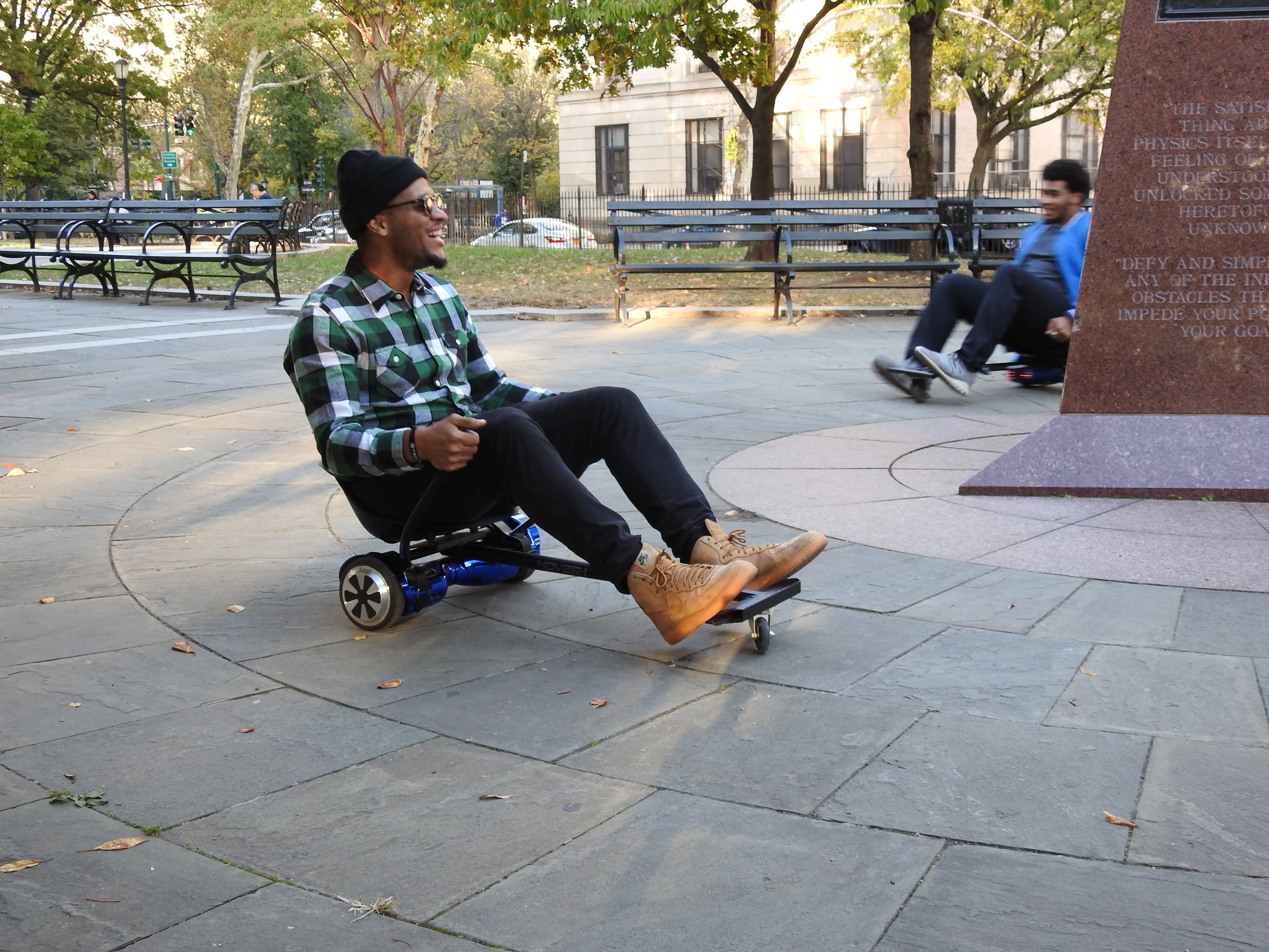 Hover-1 Kart and Ultra Electric Hover board with 6.5 In. Wheels and LED Lights Combo - Black