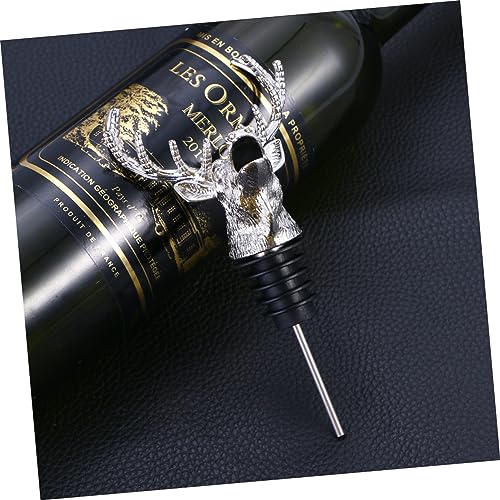 Deer Head Wine Pourer Stopper Vintage Stag Aerator with Silicone Stoppers for Wine Bottles Elegant Design for Parties Events