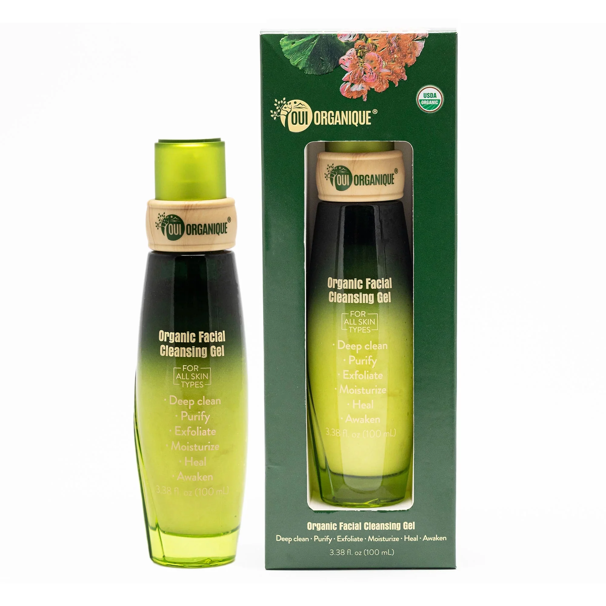 Certified Organic Facial Cleansing Gel with Geranium Oil for all skin types | sensitive skin