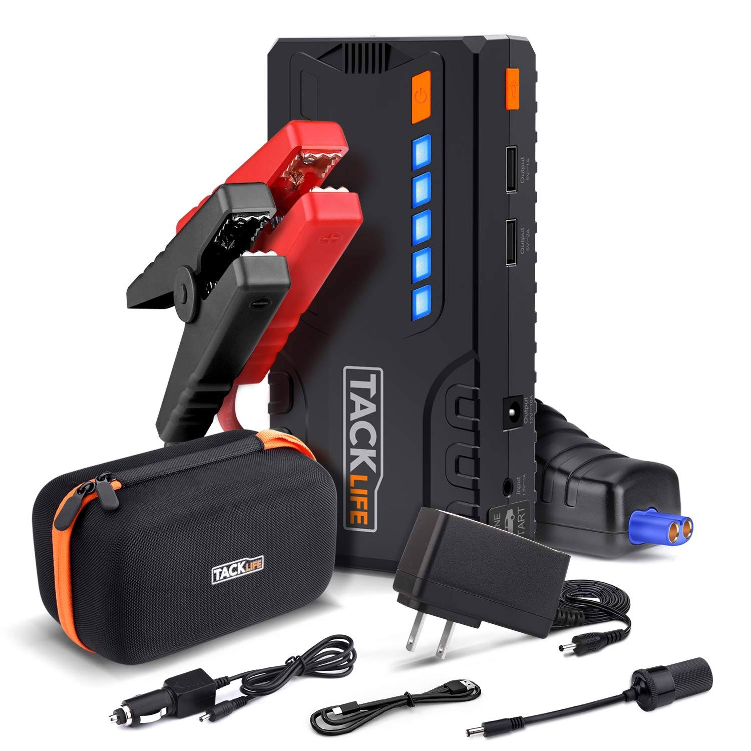 TACKLIFE T6 Car Jump Starter - 600A Peak 16500Mah, 12V Auto Battery Jumper with Quick-Charge, Booster (Up to 6.2L Gas, 5.0L Dies