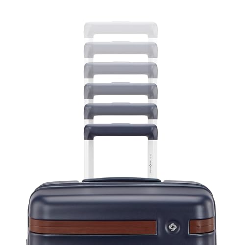 Virtuosa Hardside 21 Inch Carry On Luggage - Airline Approved with 360° Spinner Wheels, RightHeight™ Adjustable Handle - Zippered WetPak™ - TSA Lock - Expandable Light Polycarbonate Shell - Navy