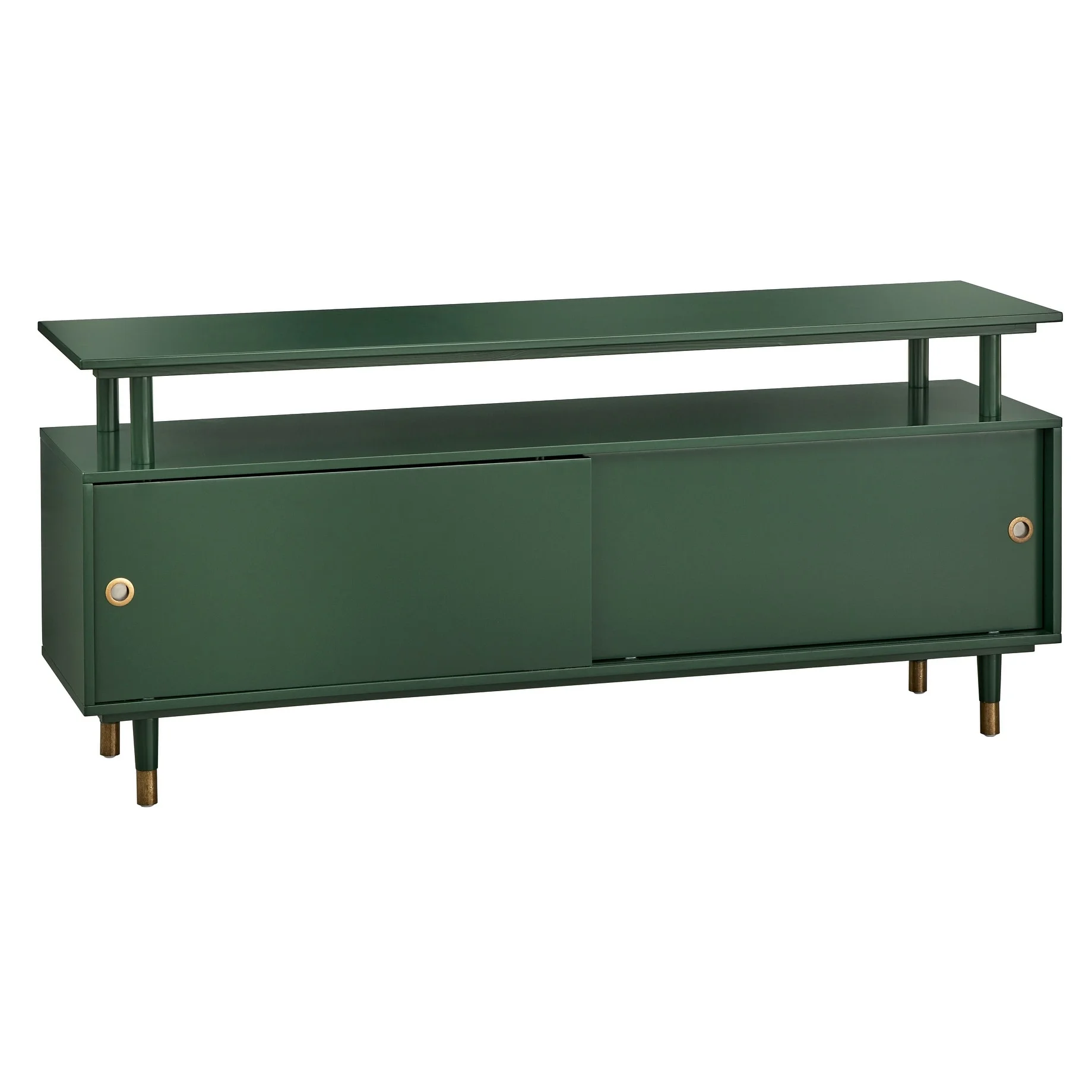 Simple Living  Margo Mid-Century Modern Wood TV Stand Green Painted