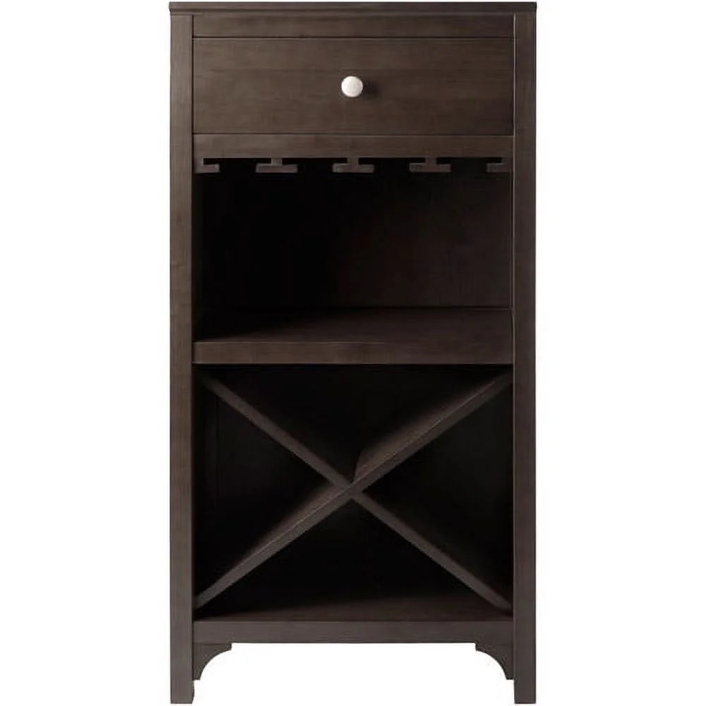 Winsome Wood Ancona Modular Wine Cabinet, X-Shelf, Dark Espresso