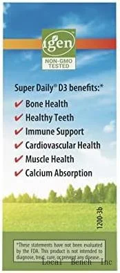 - Super Daily D3, 6000 IU (150 Mcg) Per Drop, Heart & Immune Health, Liquid D3, 1-Year Supply, Unflavored, 365 Drops