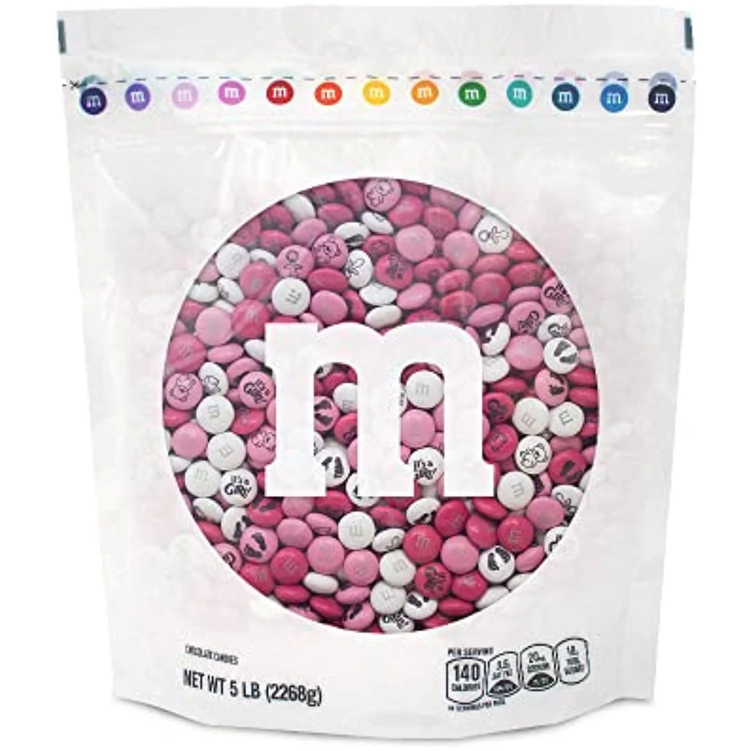 Its A Girl Baby Shower Candy M&Ms Milk Chocolate Candy 5 Lbs Bulk Candy Bag