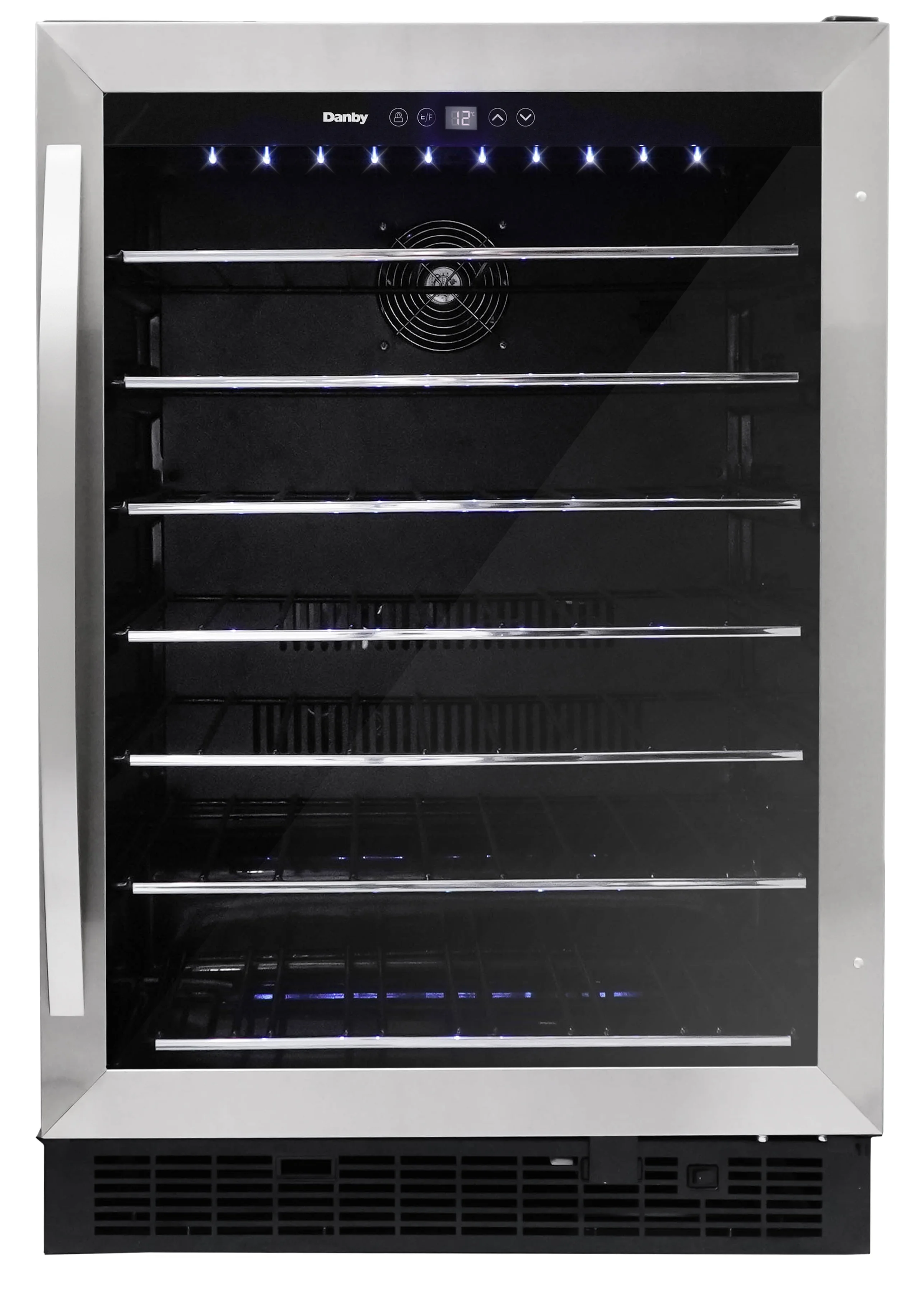 Danby DWC057A1BSS 5.7 Cu. ft. Built-In Beverage Center, Holds 60 Bottles, Single Zone Under Counter Wine Fridge in Stainless Steel
