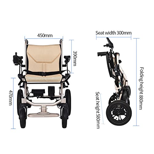 Lightweight Electric Power Wheelchair for Adults and Seniors 380W Motor Portable Travel Wheel Chairs Can Support 220 Pounds for Adults and Seniors