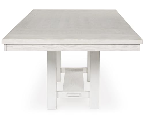 Signature Design by Ashley Robbinsdale Casual Removable Center Leaf Dining Extension Table with Trestle Base, White