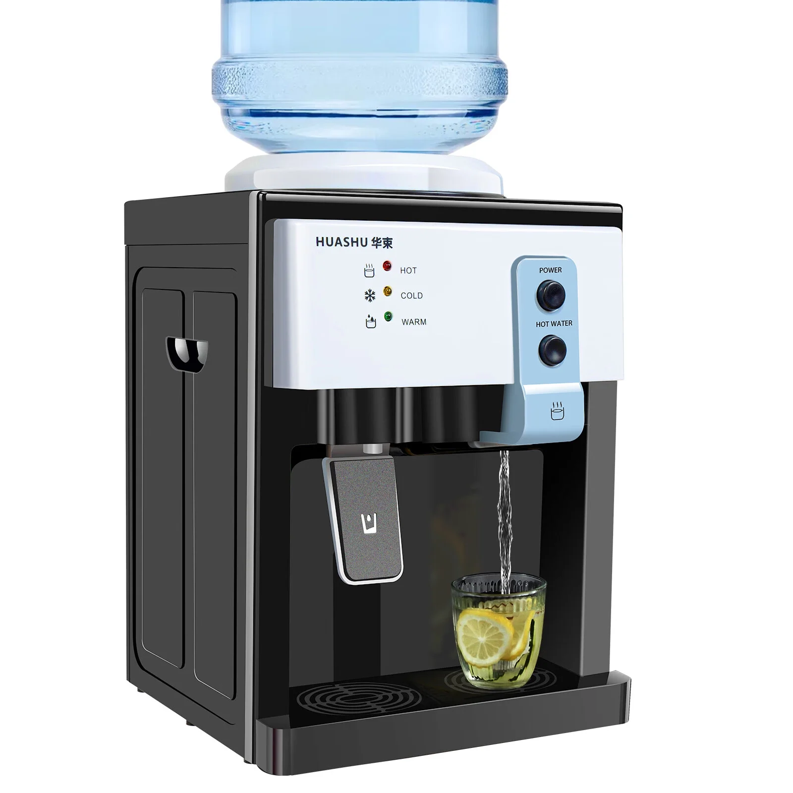 Wuzstar Electric Countertop Hot and Cold Water Dispenser, Top Loading Water Dispenser for Home Office Dorm