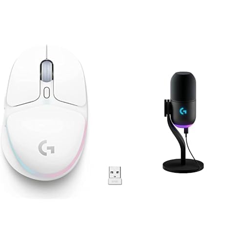 Logitech G705 Wireless Gaming Mouse, Customizable LIGHTSYNC RGB Lighting, Lightspeed Wireless, Bluetooth Connectivity, Lightweight, PC/Mac/Laptop - White Mist