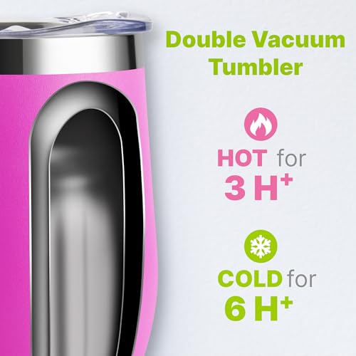 Tumbler with Lid and Straw-12 oz Stainless Steel Double Wall Vacuum Insulated Tumbler Cup with Handle (Canyon Red-Sky Blue)