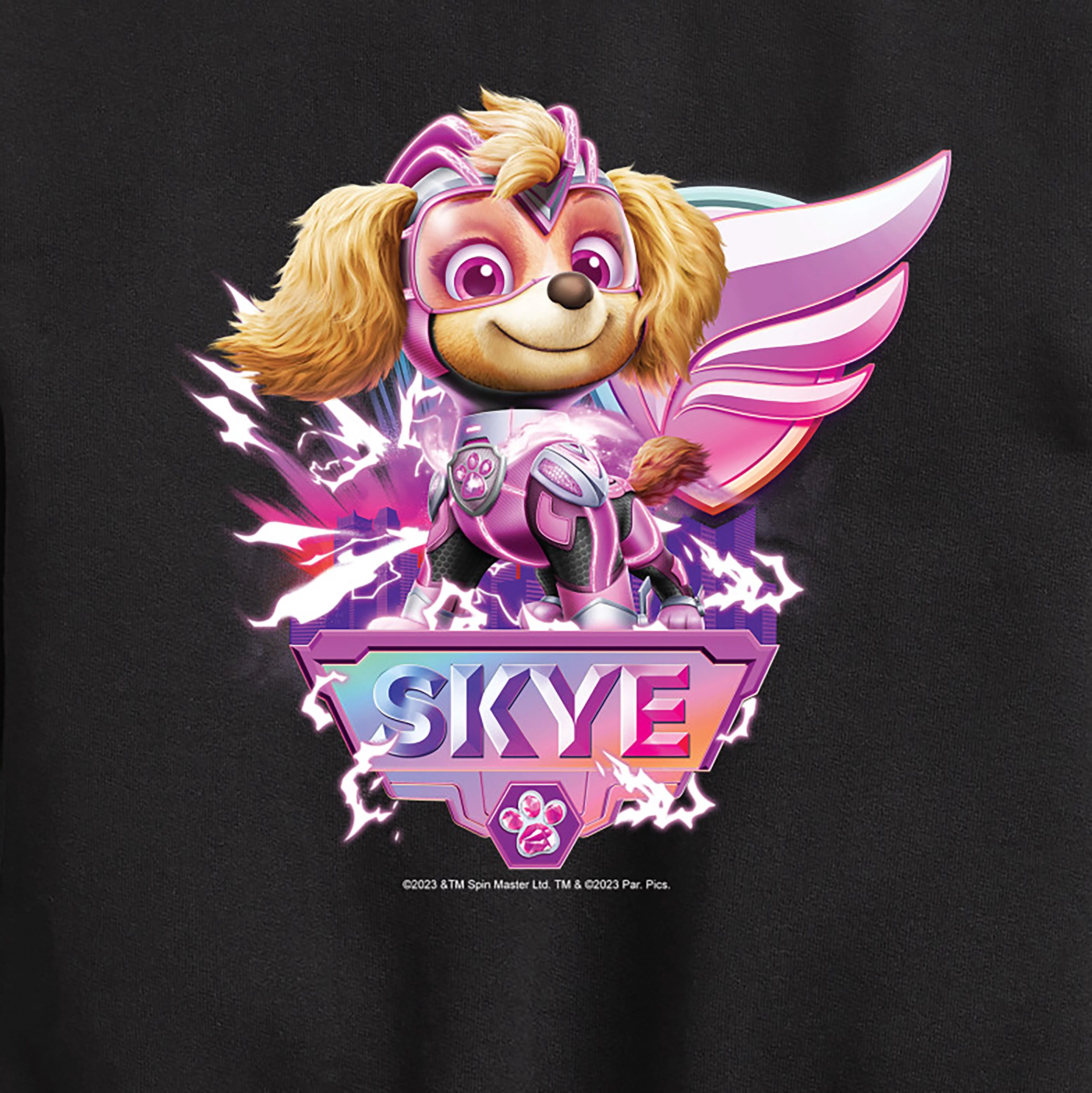 Paw Patrol The Movie - Skye Lightning - Toddler & Youth Crewneck Fleece Sweatshirt