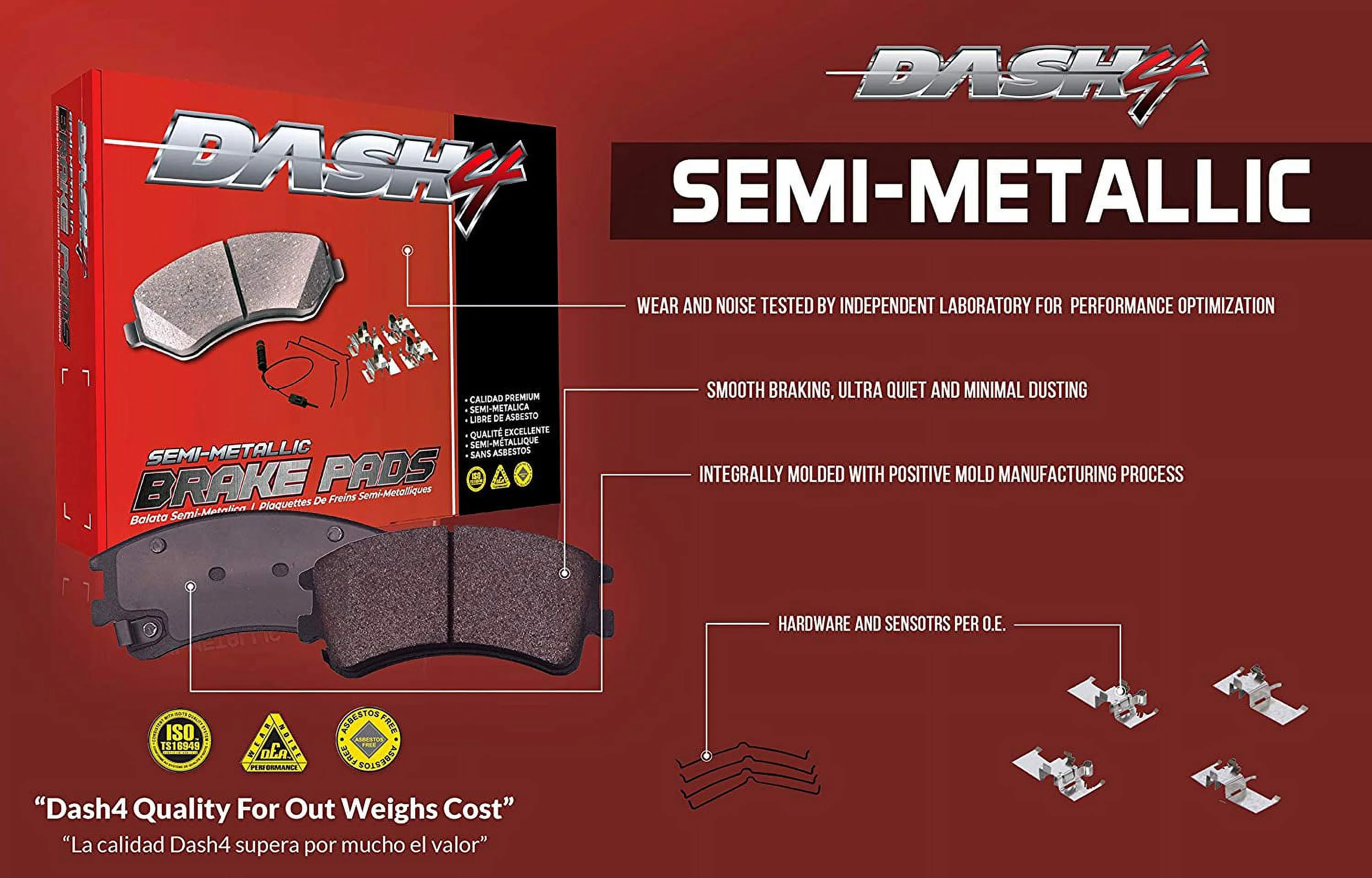 Dash4 Semi-Metallic Disc Brake Pad MD632