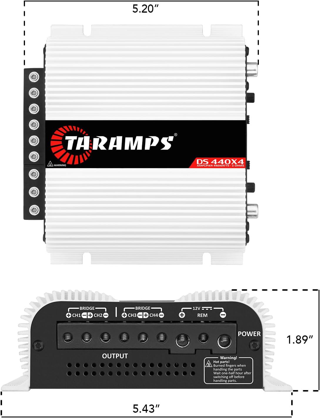 Taramps DS 440X4 2 Ohms 4 Channels 440 Watts Compact Amplifier