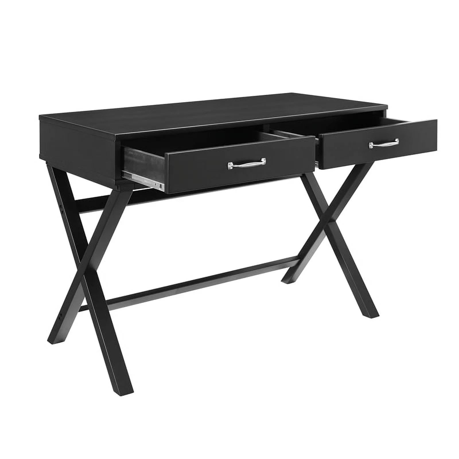 UrbanPro Transitional 2-Drawer Home Office Wood Desk in Black