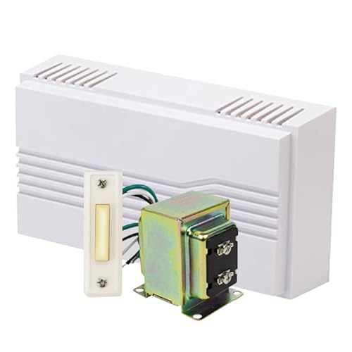 Newhouse Hardware Hardwired Chime Kit with 16-Volt/30VA Transformer and Surface-Mount White Button