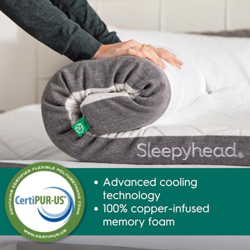 Sleepyhead Twin XL 2 Inch Gel Memory Foam Mattress Topper for College Dorm – Thick, Cooling & Comfortable Mattress Pad with Washable Cover – Dorm Room Essentials for College Students (XL Twin 2