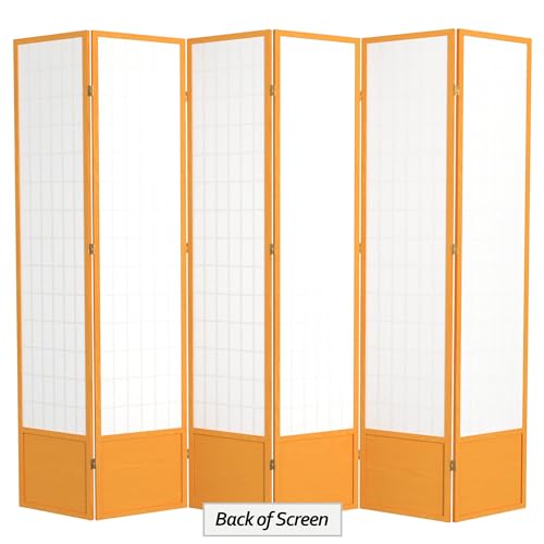 Red Lantern 7 ft. Tall Window Pane Shoji Screen-White-3 Panels Room Divider