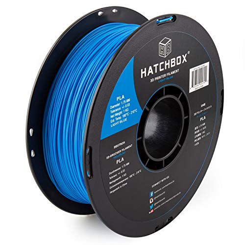 HATCHBOX 1.75mm Black PLA 3D Printer Filament, 1 KG Spool, Dimensional Accuracy +/- 0.03 mm, 3D Printing Filament