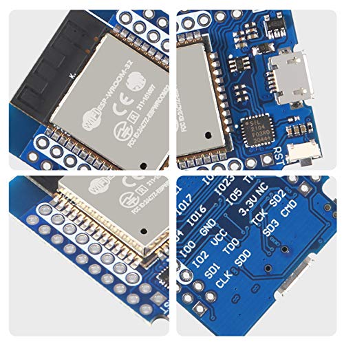 ESP32 D1 Mini NodeMCU ESP-WROOM-32 WLAN WiFi Bluetooth IoT Development Board 5V Compatible with Arduino (3pcs)