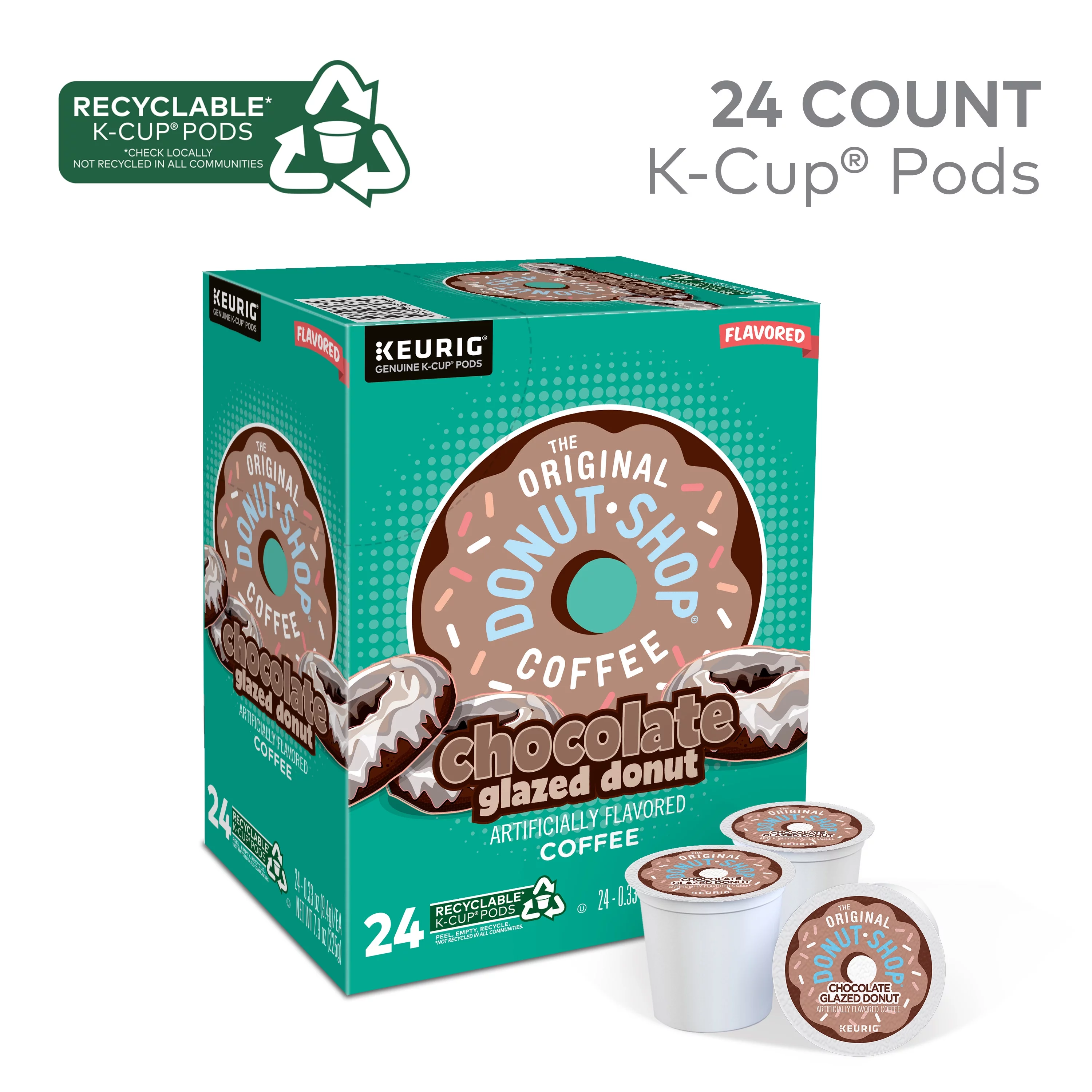 The Original Donut Shop Coffee Chocolate Glazed Donut Keurig Single-Serve K-Cup Pods, Medium Roast Coffee, 24 Count