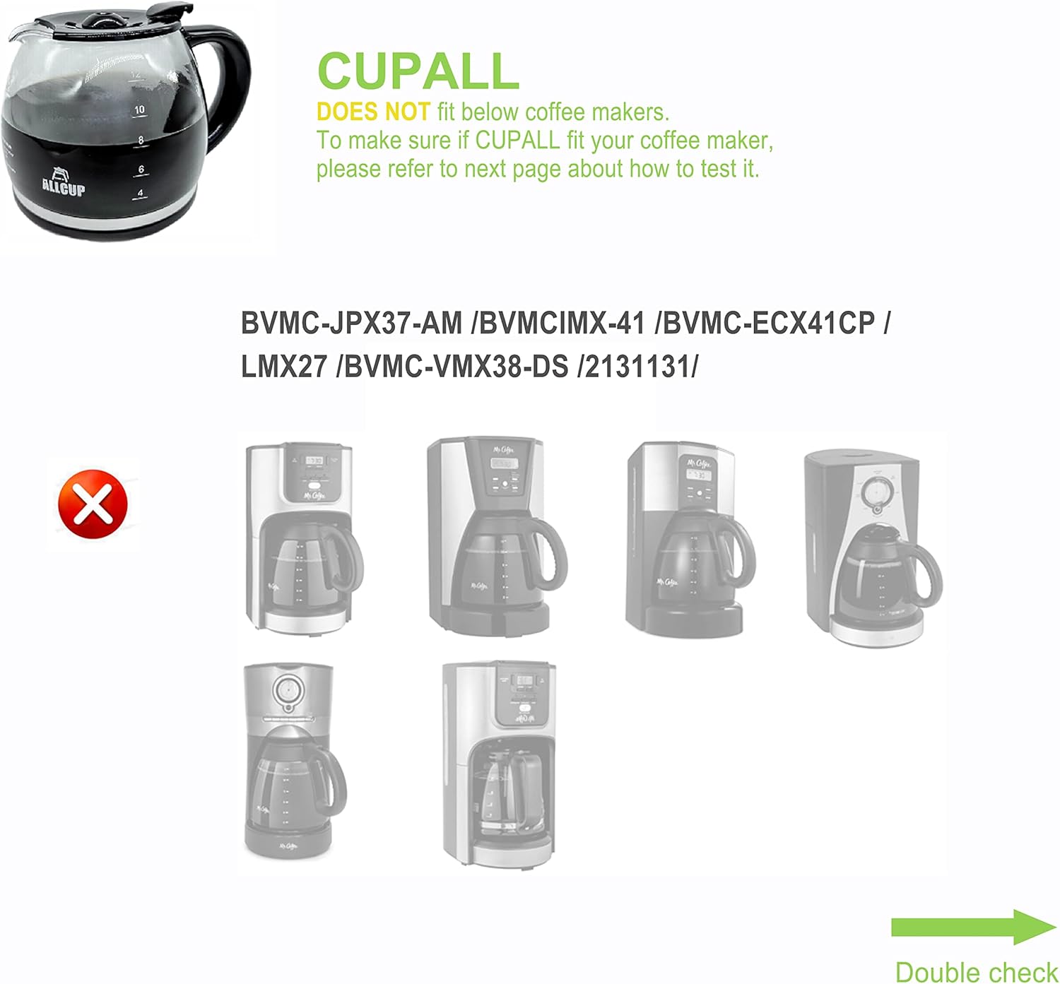 12-CUP Glass Carafe Replacement Compatible With Mr. Coffee 12 Cup coffee maker machine,Black Handle, Part# PLD12, PLD12-RB Series