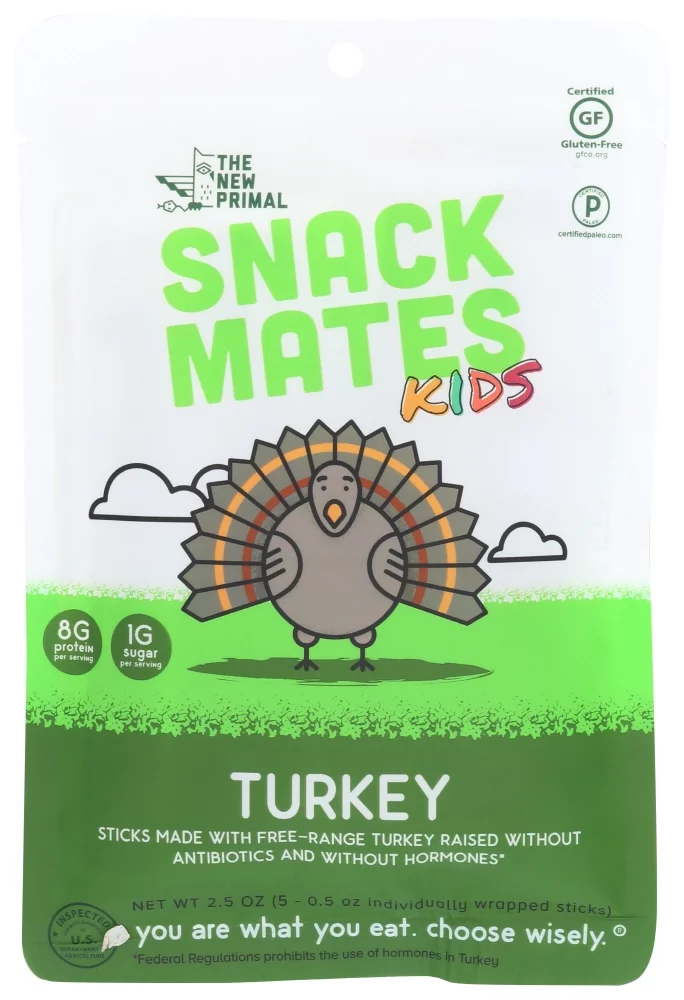 The New Primal Snack Mates, Turkey Sticks, 2.5 Oz.